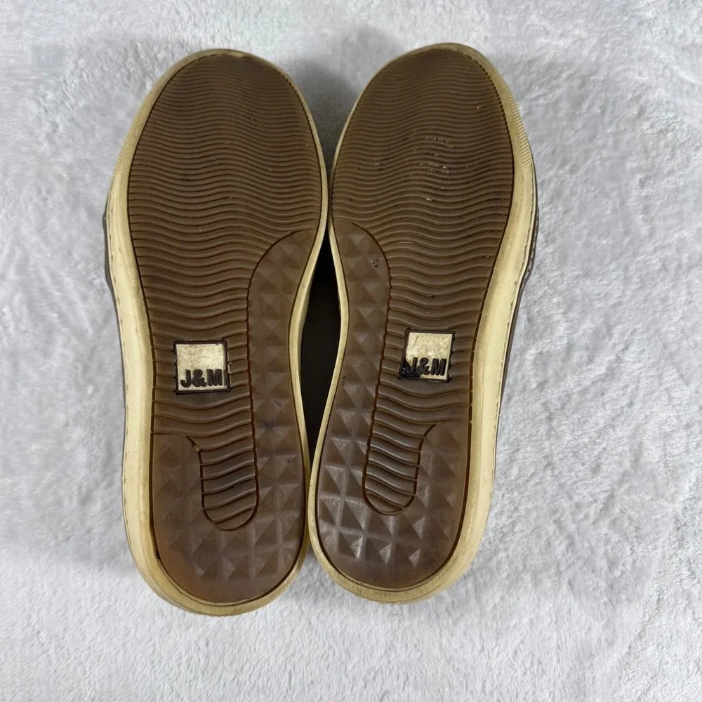 Johnston & Murphy Men's McGuffey 10M Brown Woven Leather Slip On Sneakers Shoes‎